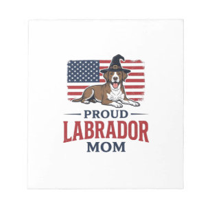 Stolze Labrador-Mama patriotisches Hund-Halloween- Notizblock
