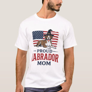Stolze Labrador-Mama patriotisches Hund-Halloween- T-Shirt