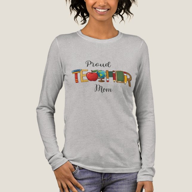 Stolze Lehrermutter Tri-Blend Shirt (Vorderseite)
