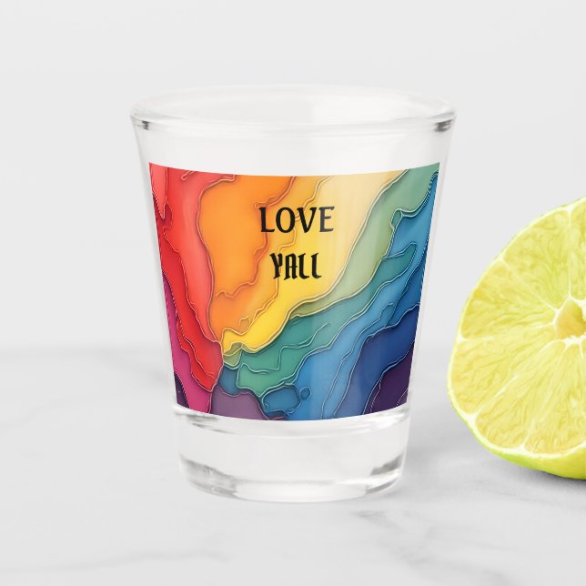 Stolze Liebe der Regenbogenkonstruktion Schnapsglas (Vorderseite)