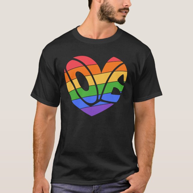 Stolze Liebe Gay Rainbow LGBTQ T-Shirt (Vorderseite)