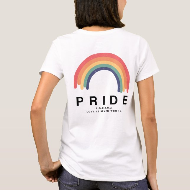 Stolze Liebe gewinnt farbenfrohe Rainbow LGBTQ T-Shirt (Rückseite)