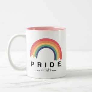 Stolze Liebe gewinnt farbenfrohe Rainbow LGBTQ Zweifarbige Tasse