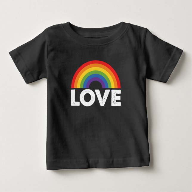 Stolze Liebe ist Liebe Gay Equality Rainbow LGBTQ Baby T-shirt (Vorderseite)
