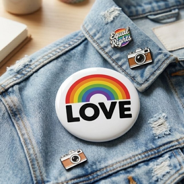 Stolze Liebe ist Liebe Gay Equality Rainbow LGBTQ Button (Von Creator hochgeladen)
