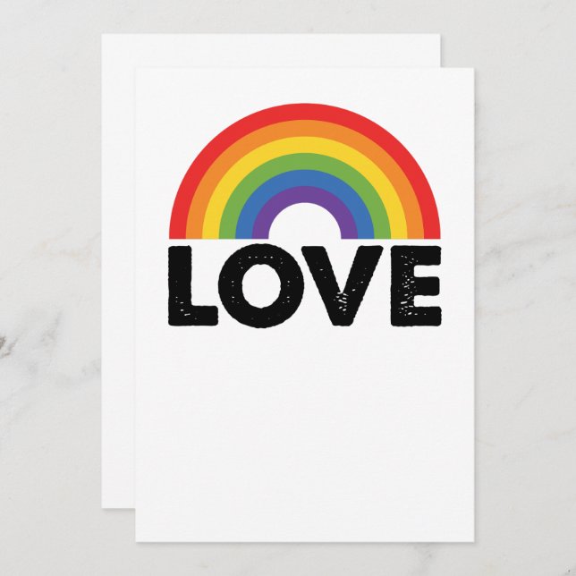 Stolze Liebe ist Liebe Gay Equality Rainbow LGBTQ Einladung (Vorne/Hinten)