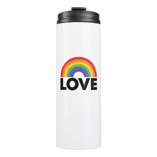 Stolze Liebe ist Liebe Gay Equality Rainbow LGBTQ Thermosbecher (Vorderseite)