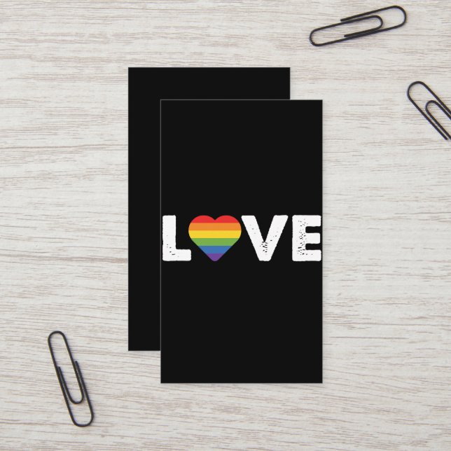Stolze Liebe ist Liebe Gay Equality Rainbow LGBTQ Visitenkarte (Vorderseite/Rückseite Beispiel)
