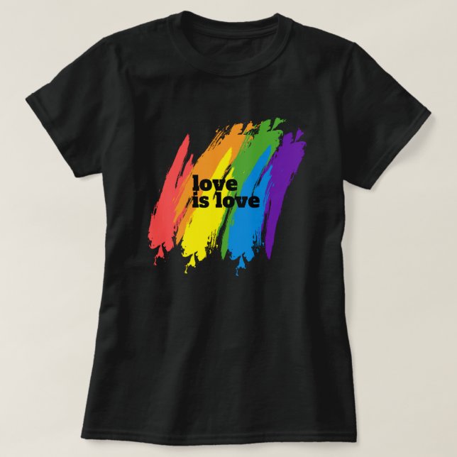 Stolze Liebe ist Liebe LGBT-Regenbogen T-Shirt (Design vorne)