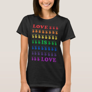 Stolze Liebe ist Liebe Mehrfarbige Friedenszeichen T-Shirt