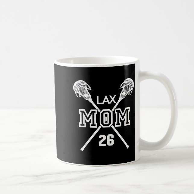 Stolze Liebe Lacrosse-Mutter #26 Lax-Spielerin Num Kaffeetasse (Rechts)
