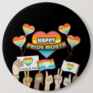 Stolze Liebe. Liebe ist fair. Stolz Monat. Button