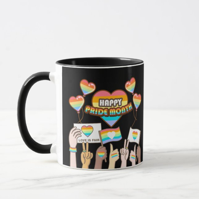 Stolze Liebe. Liebe ist fair. Stolz Monat. Tasse (Links)