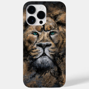 Stolze Löwe mit grünen Augen-Malerei Case-Mate iPhone 14 Pro Max Hülle