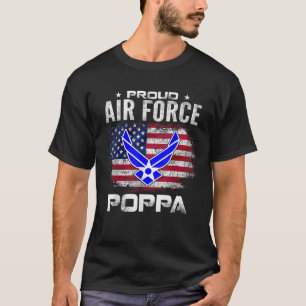 Stolze Luftwaffe Poppa mit amerikanischer Flagge f T-Shirt