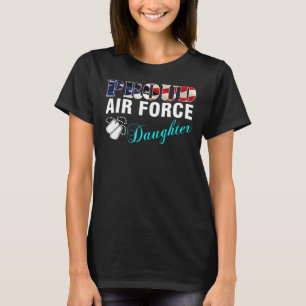 Stolze Luftwaffe-Tochter mit amerikanischer Flagg T-Shirt