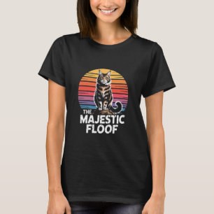 Stolze Maine Coon Katze Floof Retro Sonnenuntergan T-Shirt