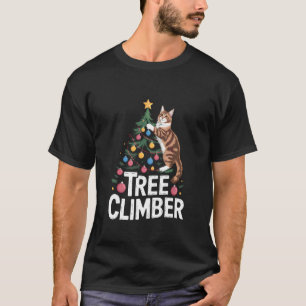 Stolze Maine Coon Katze Weihnachtsbaum Kletterer F T-Shirt