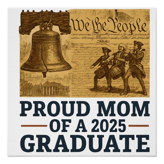 Stolze Mama 2025 History Grad Geschenk USA Global Poster (Vorderseite)