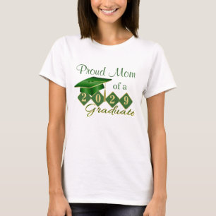 Stolze Mama Abschluss Grün & Gold T-Shirt