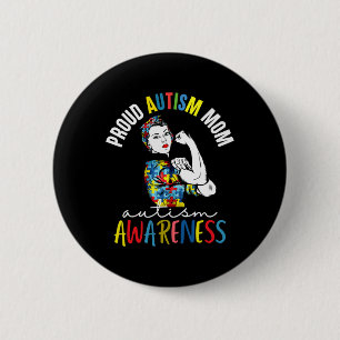 Stolze Mama Autismus Bewusstsein Familie Matching Button