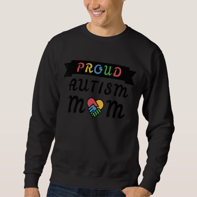 Stolze Mama Autismus Bewusstseinsfamilie Matching Sweatshirt (Vorderseite)