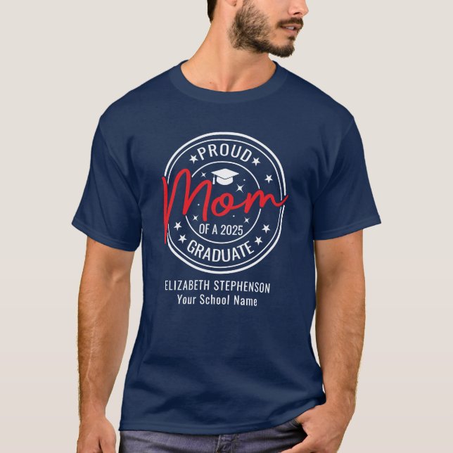 Stolze Mama der Absolventen-Familie passend T-Shirt (Vorderseite)