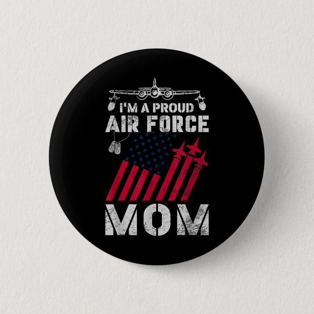 Stolze Mama der Luftwaffe Militär der USA Luftwaff Button (Vorderseite)
