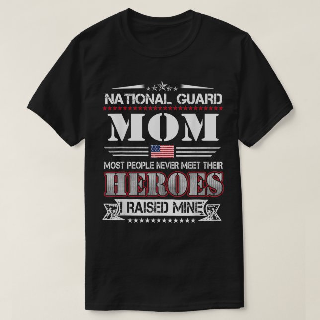 Stolze Mama der Nationalgarde Ich habe meine Helde T-Shirt (Design vorne)