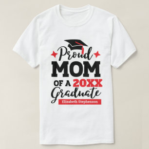 Stolze Mama des Absolventen rot & schwarz T-Shirt