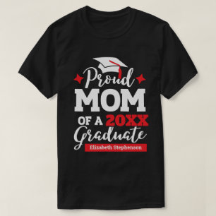 Stolze Mama des Absolventen rot-weiß T-Shirt