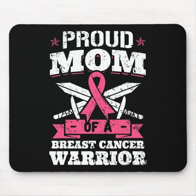 Stolze Mama des Brustkrebs Krieger rosa Bewusstsei Mousepad (Vorne)