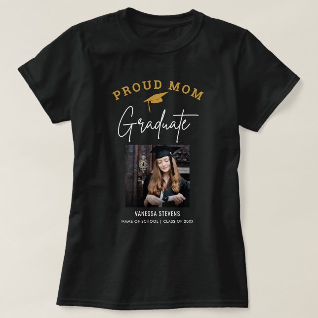 Stolze Mama des Graduate Foto T-Shirt (Design vorne)