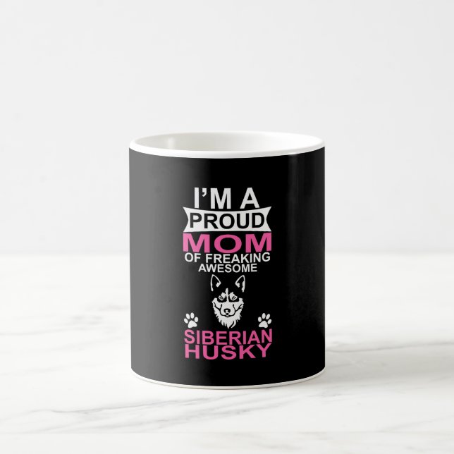 Stolze Mama des sibirischen Huskys Tasse (Mittel)