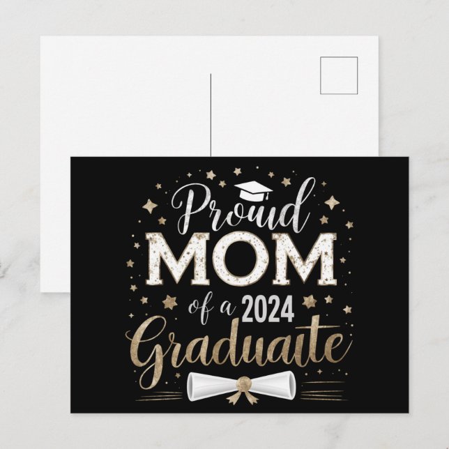 Stolze Mama einer 2024-Grad-Klasse Postkarte (Vorne/Hinten)
