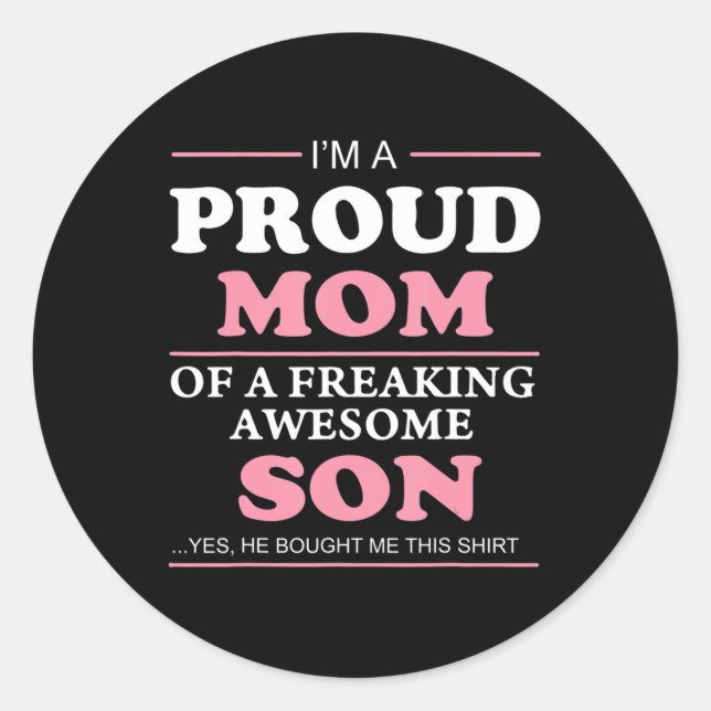 Stolze Mama einer erfrischenden Phantastischen Mut Runder Aufkleber (Vorderseite)