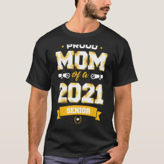 Stolze Mama einer Klasse von 2021 Senior Floral Mo T-Shirt