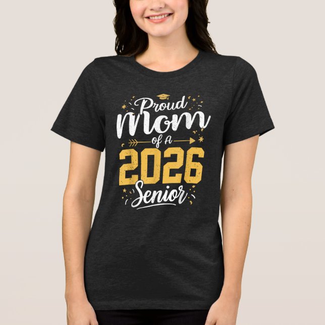 Stolze Mama einer Klasse von 2026 Senior 2026 von  Tri-Blend Shirt (Vorderseite)