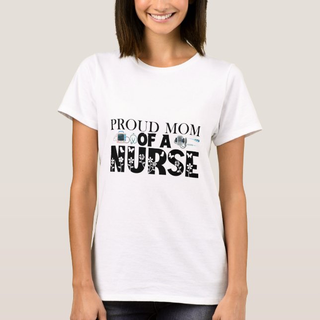 Stolze Mama einer Krankenschwester T-Shirt (Vorderseite)