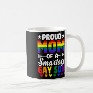 Stolze Mama einer Smart Gay Son LGBTQ Flag Moth Kaffeetasse