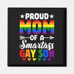 Stolze Mama einer Smart Gay Son LGBTQ Flag Moth Magnet