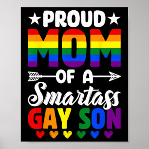 Stolze Mama einer Smart Gay Son LGBTQ Flag Moth Poster