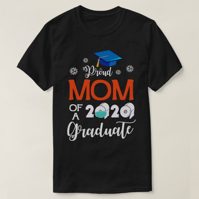 Stolze Mama eines 2020-Absolventen mit Gesichtsmas T-Shirt (Design vorne)