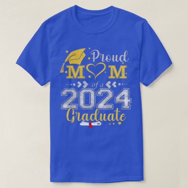 Stolze Mama eines 2024-Grad-Senior-Abschluss-Mot T-Shirt (Design vorne)