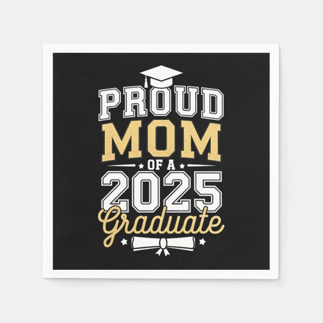 Stolze Mama eines 2025-Grad-Abschlusses Serviette (Vorderseite)
