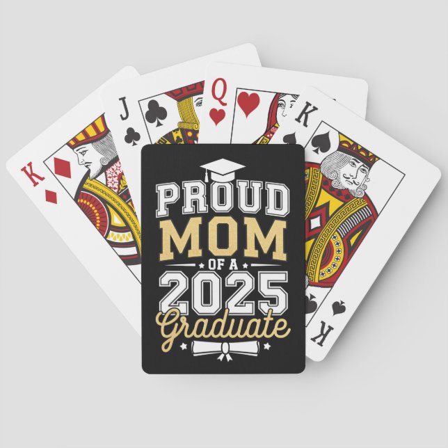 Stolze Mama eines 2025-Grad-Abschlusses Spielkarten (Rückseite)