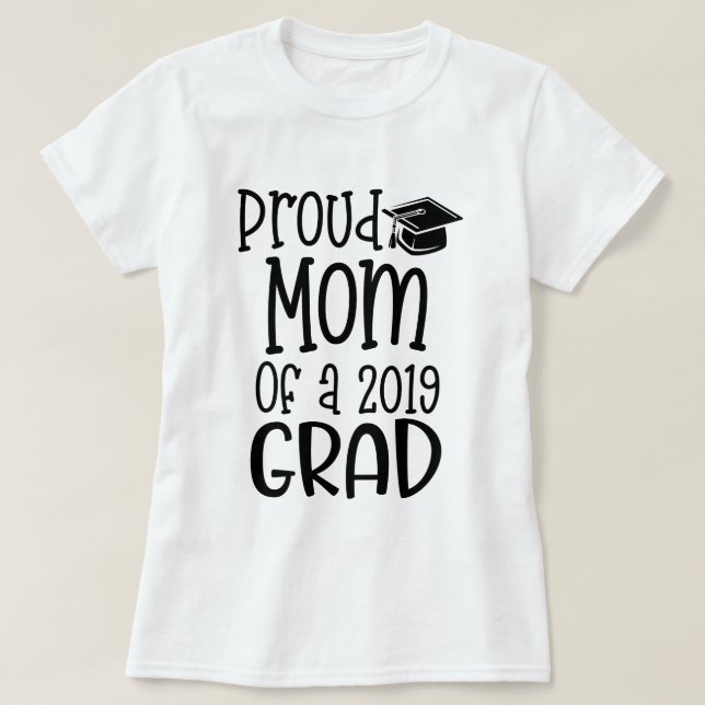 Stolze Mama eines Absolvent-Senior-Geschenks 2019 T-Shirt (Design vorne)