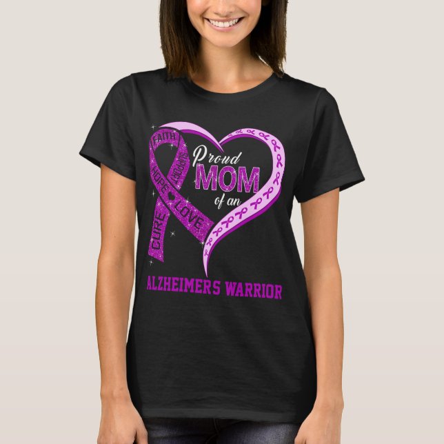 Stolze Mama eines Alzheimer-Kriegers T-Shirt (Vorderseite)