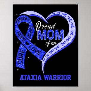 Stolze Mama eines Ataxia Krieger Band Herz T-Shir Poster
