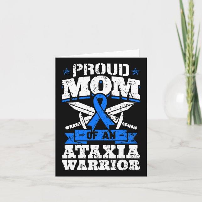 Stolze Mama eines Ataxia Warrior Awareness Ribbon  Karte (Vorderseite)